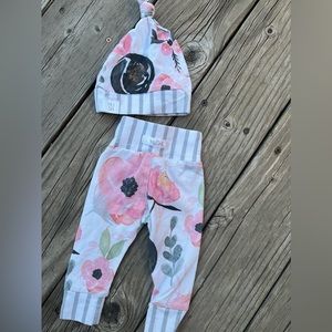 Hush, baby two-piece outfit, hat, and pants boutique baby